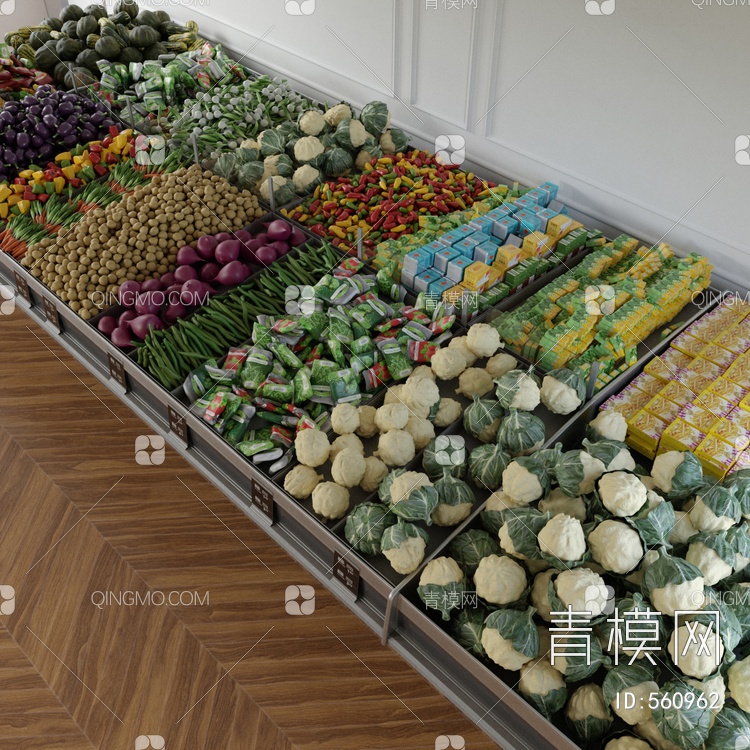 水果蔬菜货架3D模型下载【ID:560962】