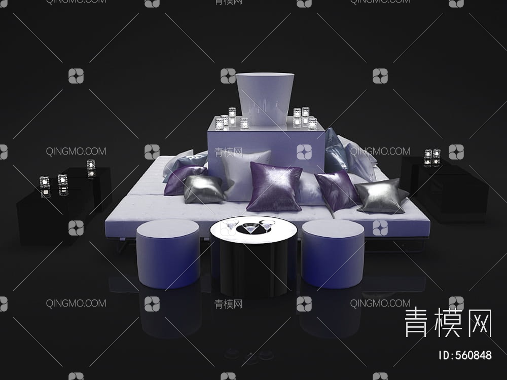 酒吧桌椅3D模型下载【ID:560848】