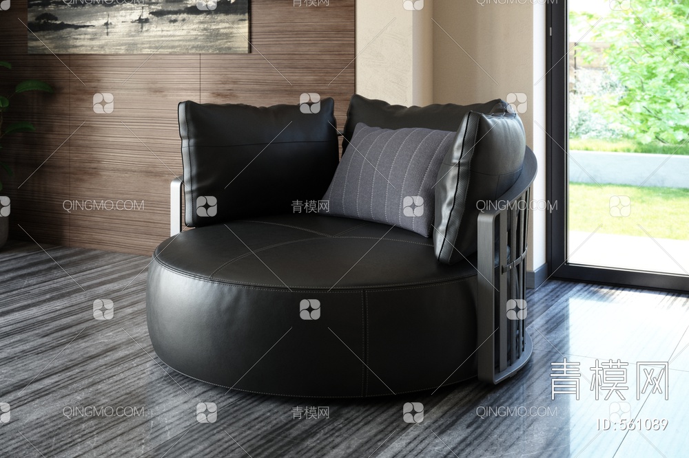 圆形单人沙发3D模型下载【ID:561089】
