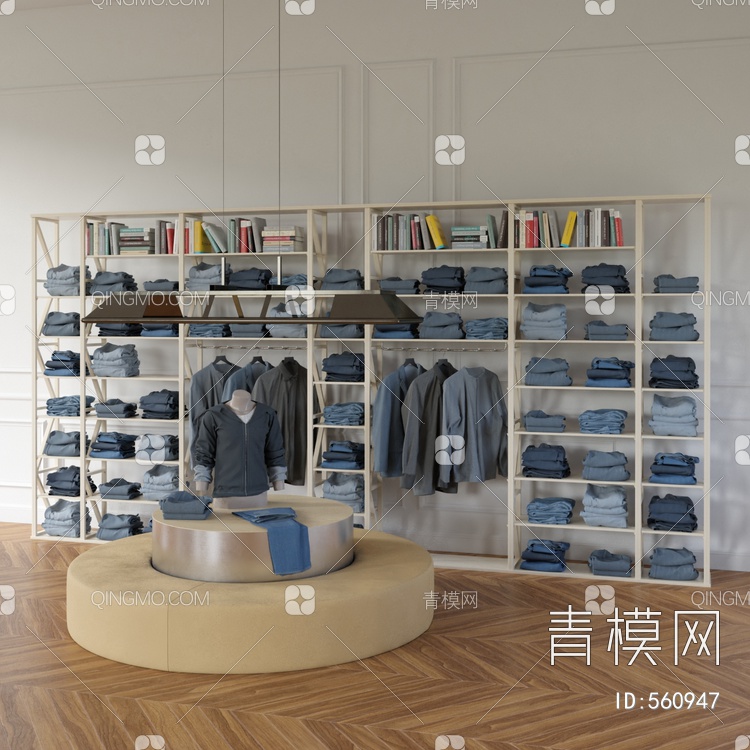 展示架 服装店 货架 沙发3D模型下载【ID:560947】