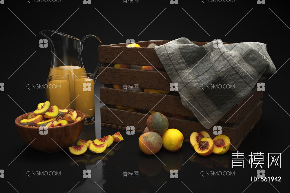 厨房用品 水果 果汁 箱子3D模型下载【ID:561942】