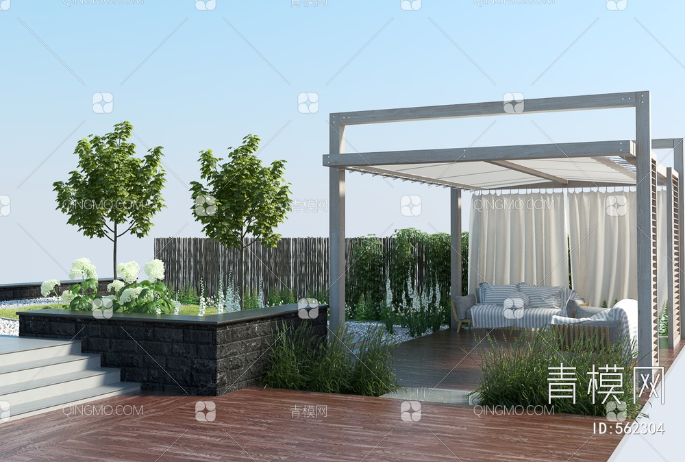 庭院园林景观3D模型下载【ID:562304】