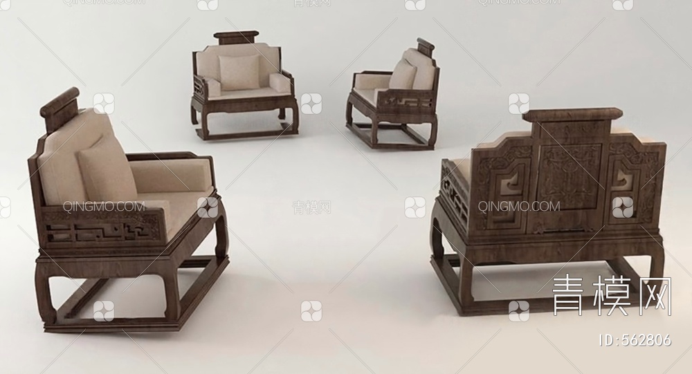 单人沙发3D模型下载【ID:562806】