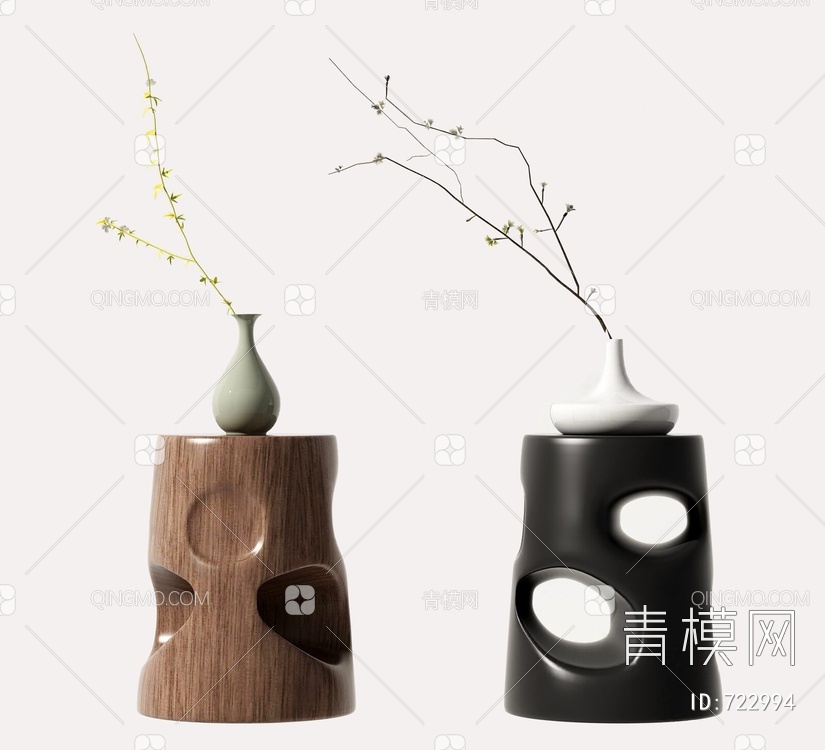 花瓶植物摆件3D模型下载【ID:722994】