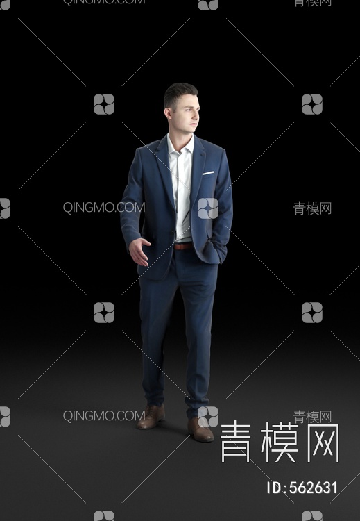 商务西服男人  人物   模特3D模型下载【ID:562631】