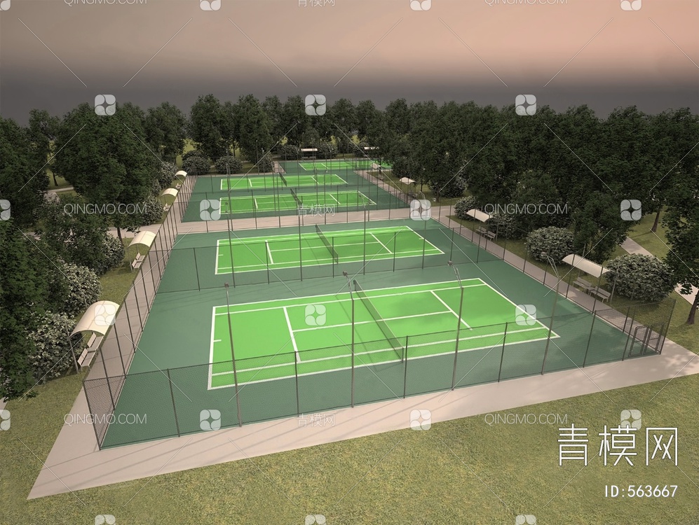 网球场3D模型下载【ID:563667】