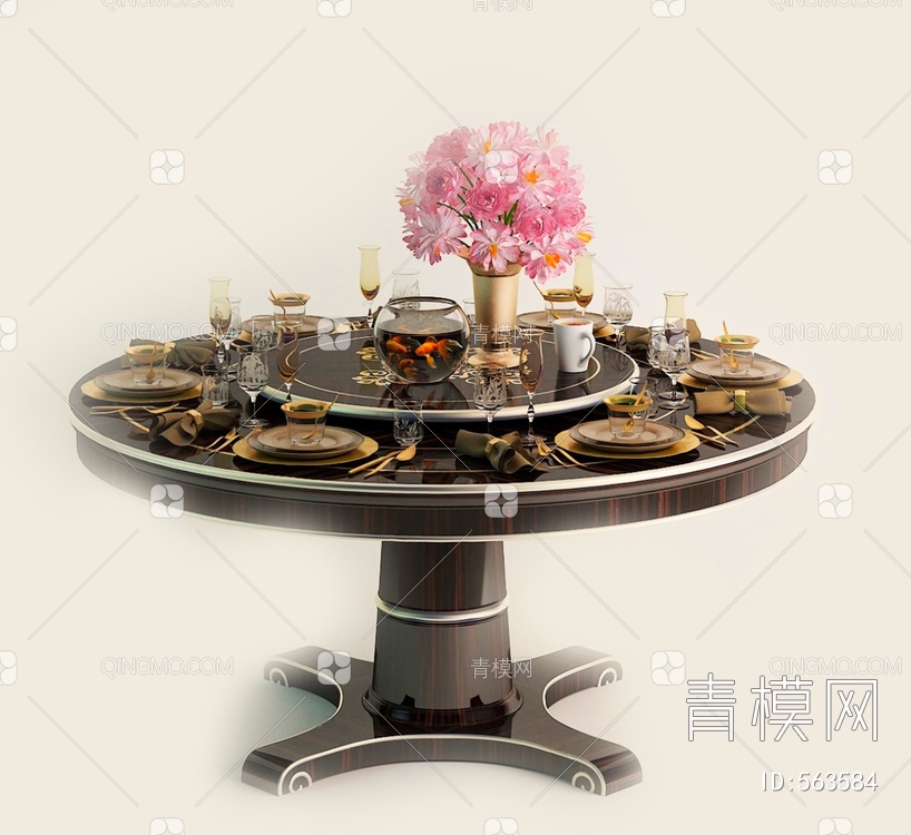 单体餐桌3D模型下载【ID:563584】