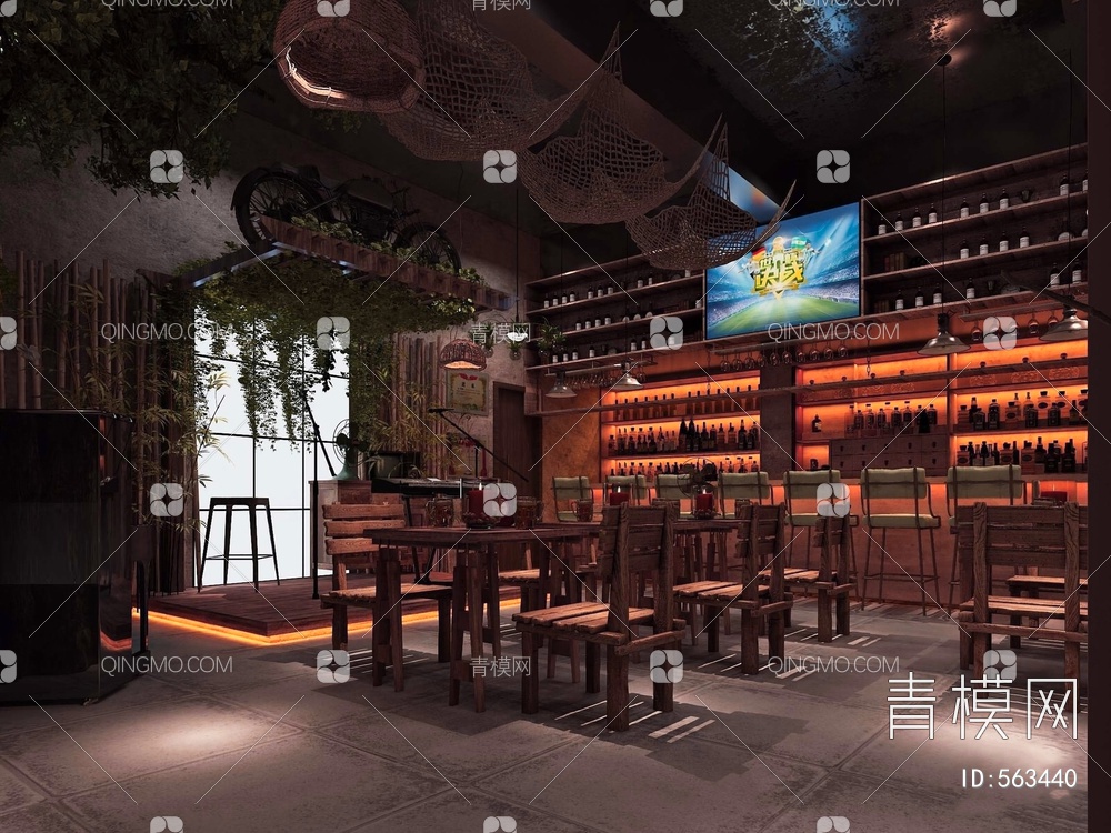 复古酒吧3D模型下载【ID:563440】