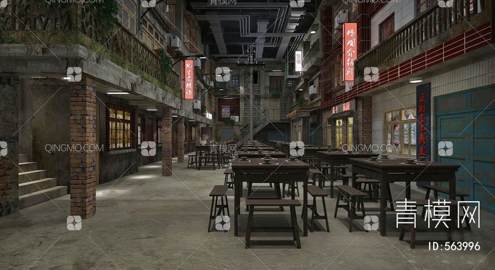 复古中餐厅3D模型下载【ID:563996】