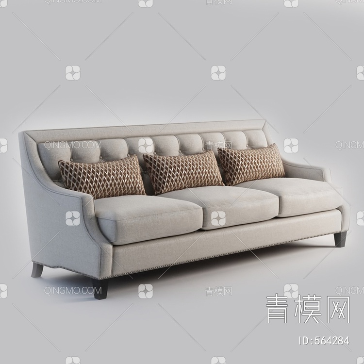 三人沙发3D模型下载【ID:564284】