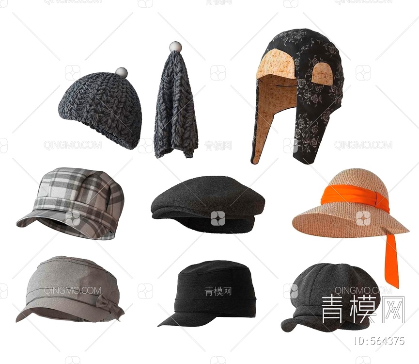 帽子组合3D模型下载【ID:564375】