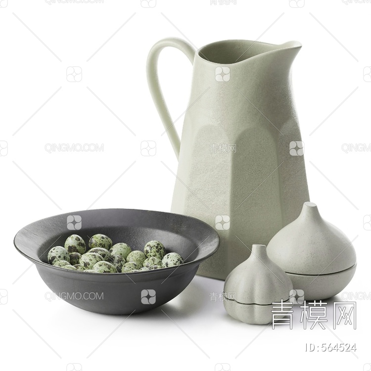 陶瓷器皿组合3D模型下载【ID:564524】