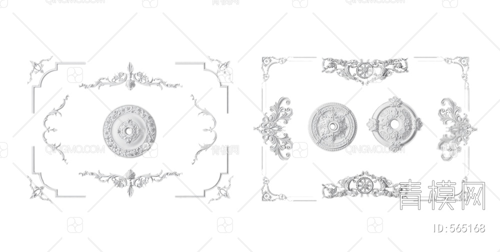 雕花墙饰3D模型下载【ID:565168】