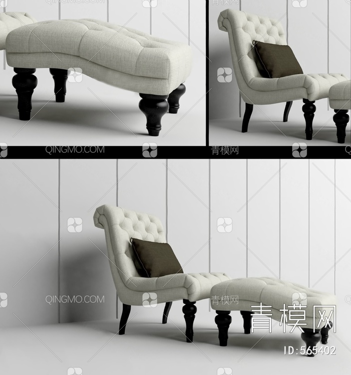 单人沙发3D模型下载【ID:565402】