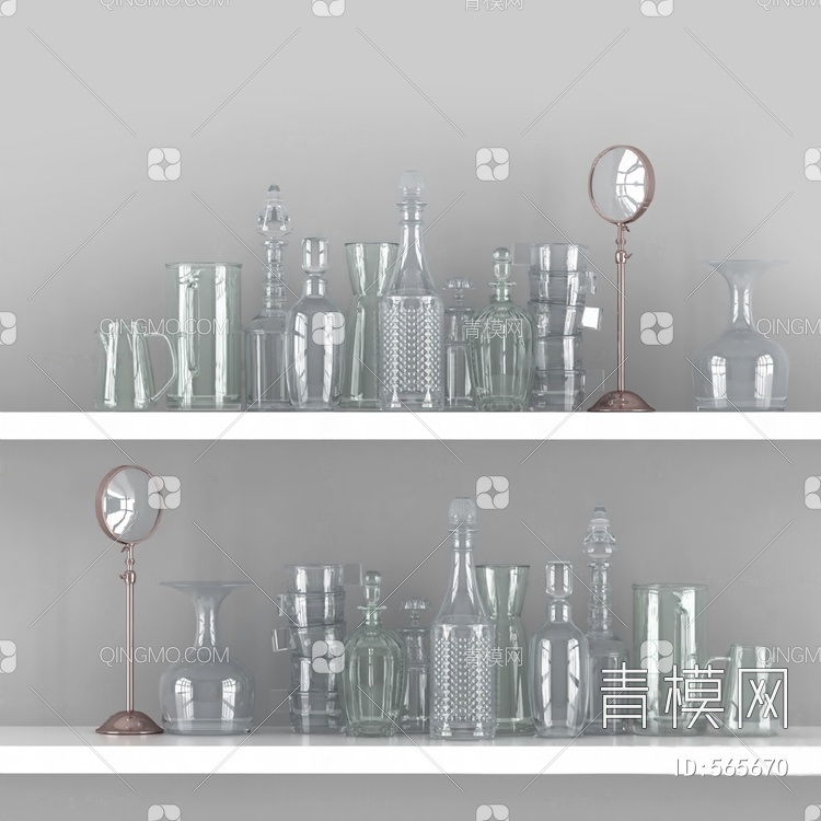 玻璃瓶3D模型下载【ID:565670】