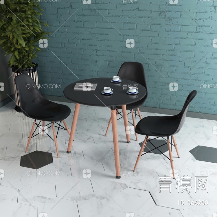 休闲桌椅咖啡桌3D模型下载【ID:566250】