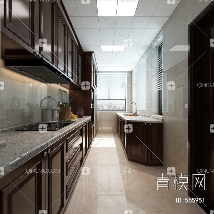 厨房 橱柜 冰箱3D模型下载【ID:565951】