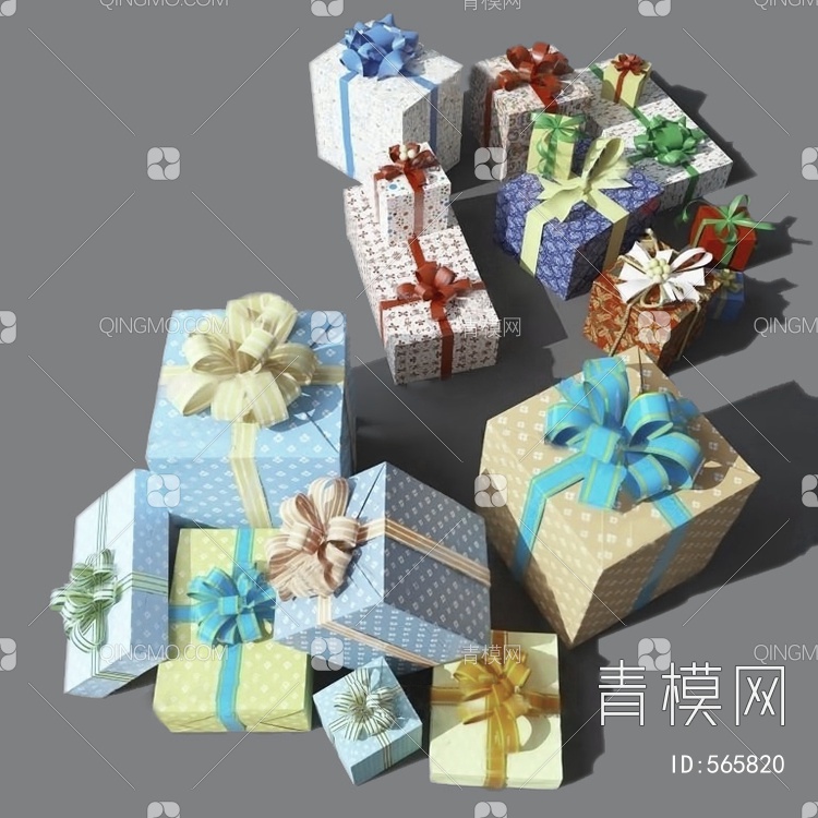 礼品盒3D模型下载【ID:565820】
