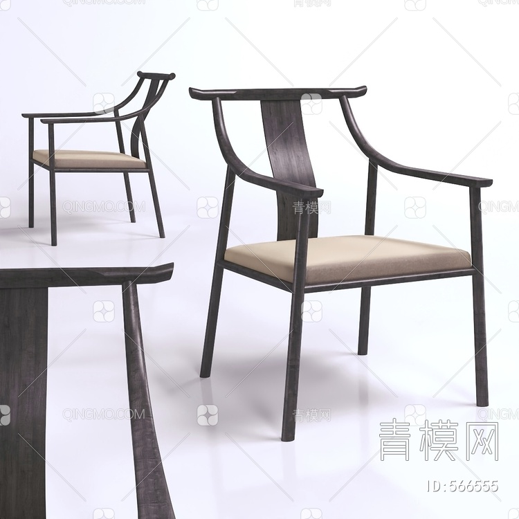 红木椅子3D模型下载【ID:566555】