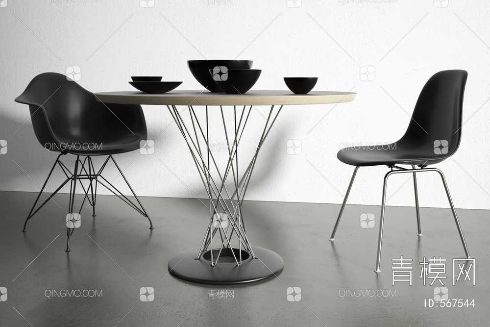 餐桌椅组合3D模型下载【ID:567544】