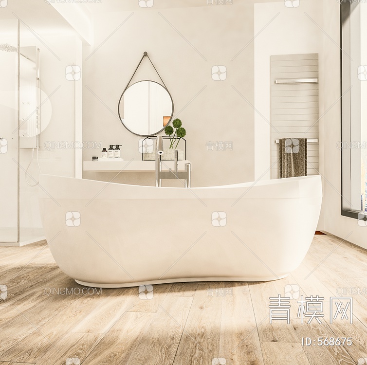 卫生间浴缸3D模型下载【ID:568675】