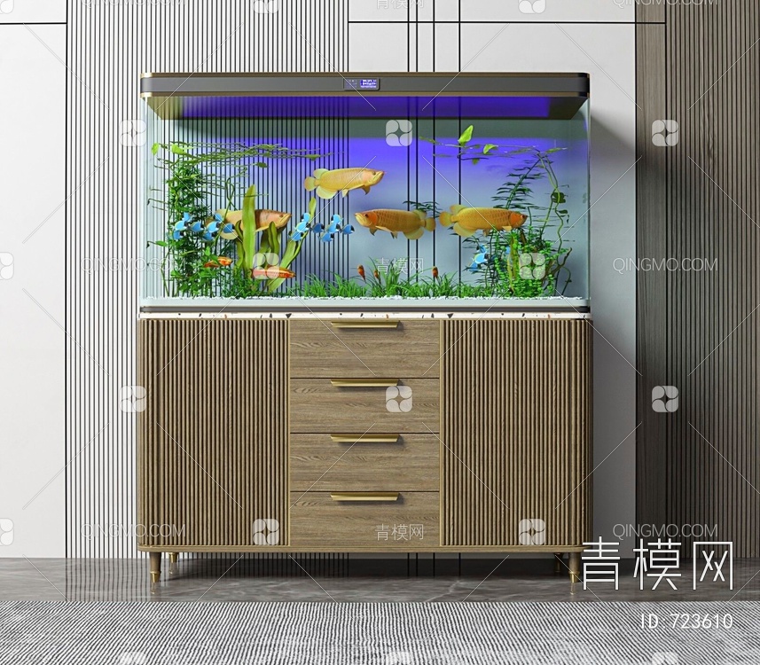 鱼缸水族箱3D模型下载【ID:723610】