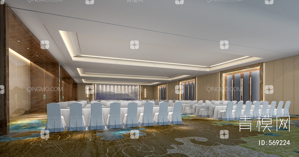 酒店会议厅3D模型下载【ID:569224】
