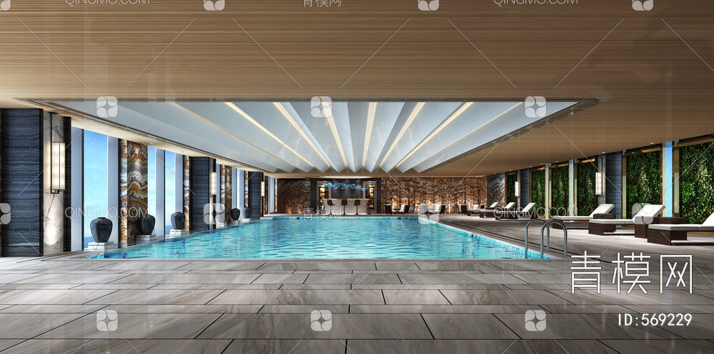 酒店游泳池3D模型下载【ID:569229】