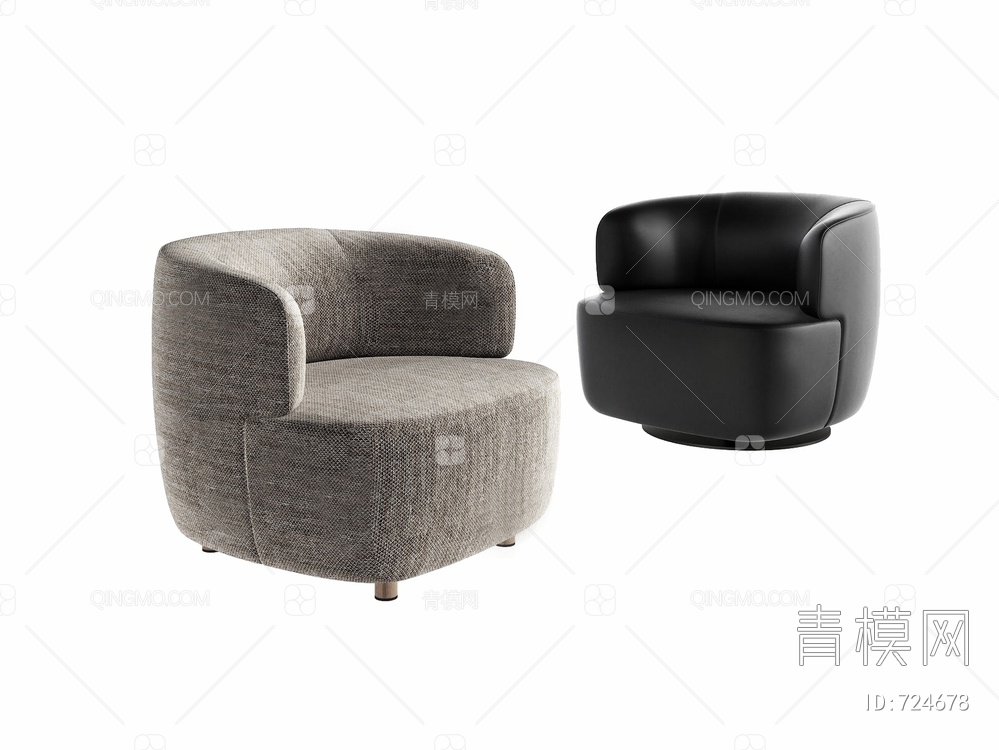【MOLTENI&C elain 布艺单人沙发 3D模型】-现代VR有灯光有贴图MAX2014MOLTENI&C elain 布艺单人沙发 ...