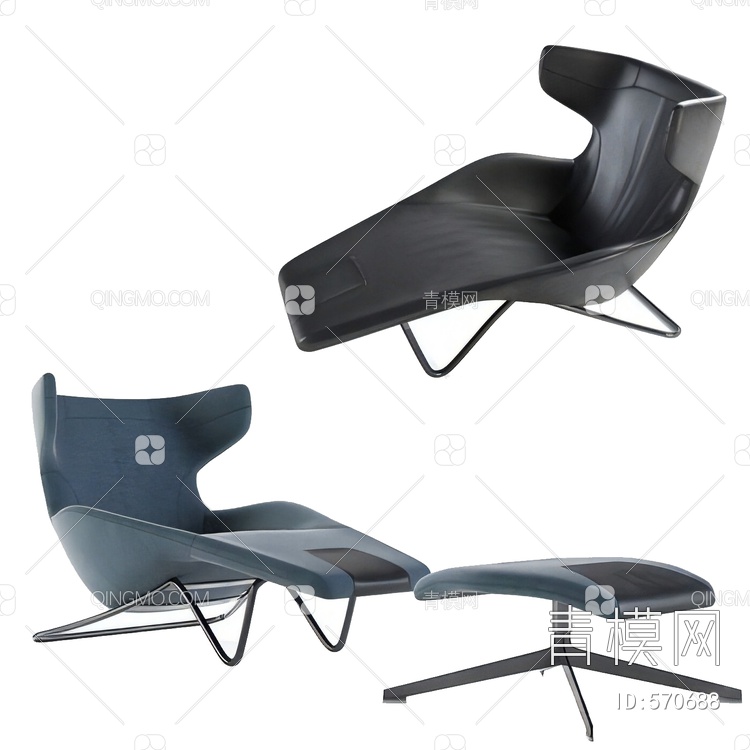 休闲躺椅3D模型下载【ID:570688】