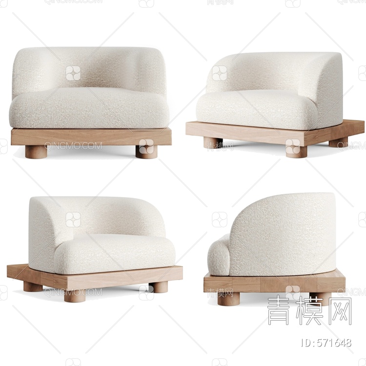 单人沙发3D模型下载【ID:571648】