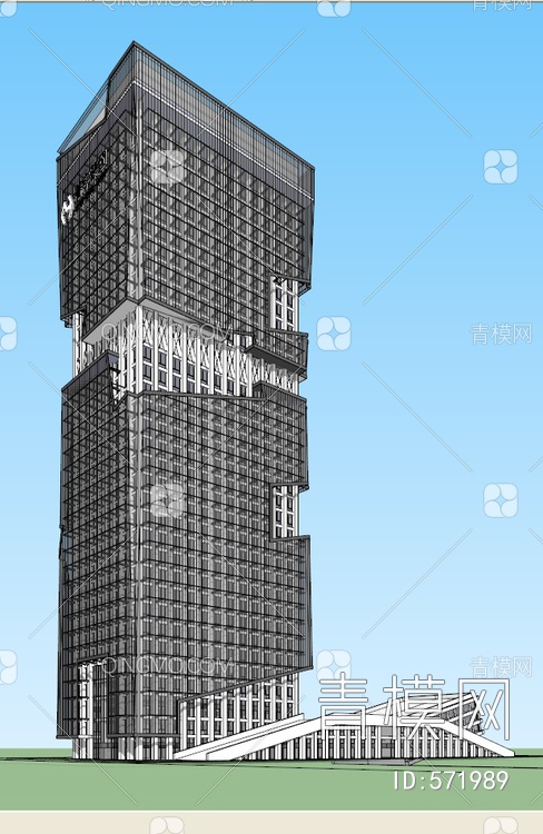 超高层塔楼 风格SU模型下载【ID:571989】