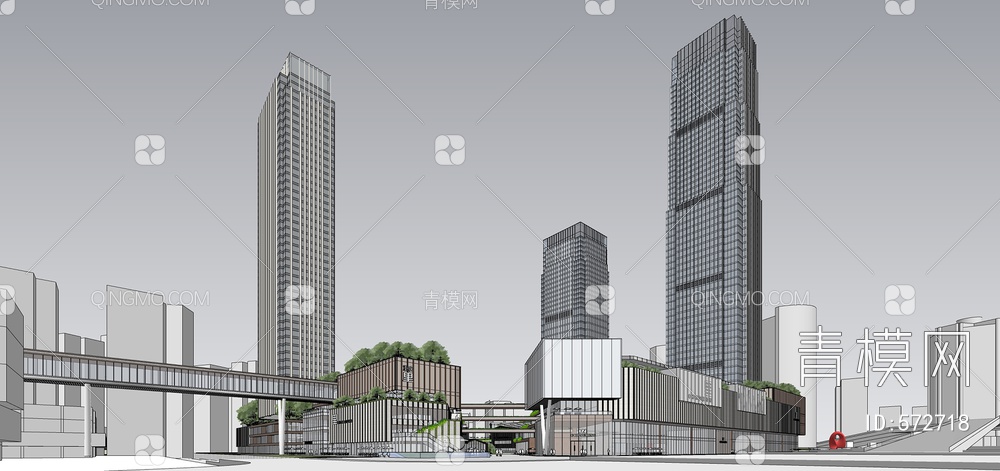城市商业综合体CBDSU模型下载【ID:572718】