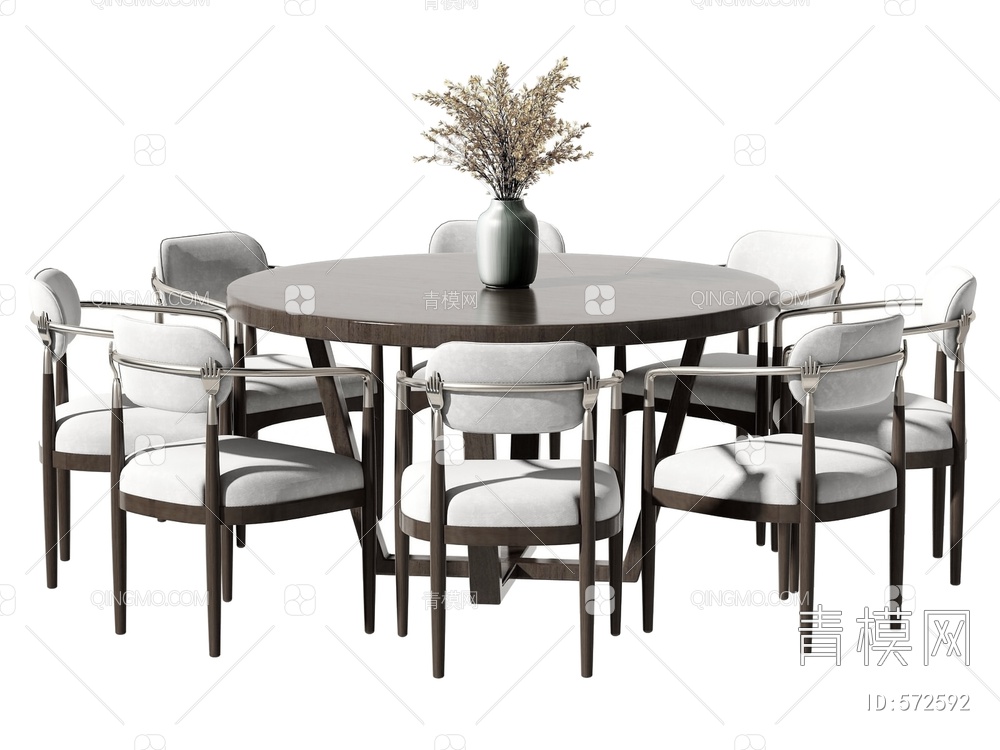 餐桌椅组合3D模型下载【ID:572592】