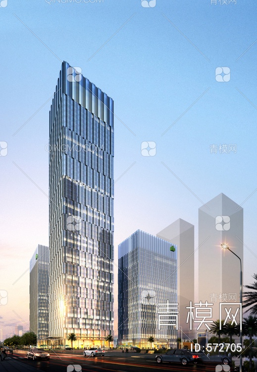 城市商业综合体高层办公楼SU模型下载【ID:572705】