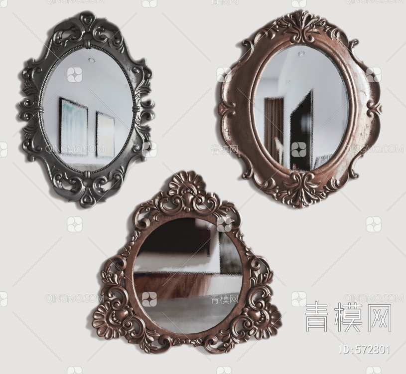 雕花镜子3D模型下载【ID:572801】