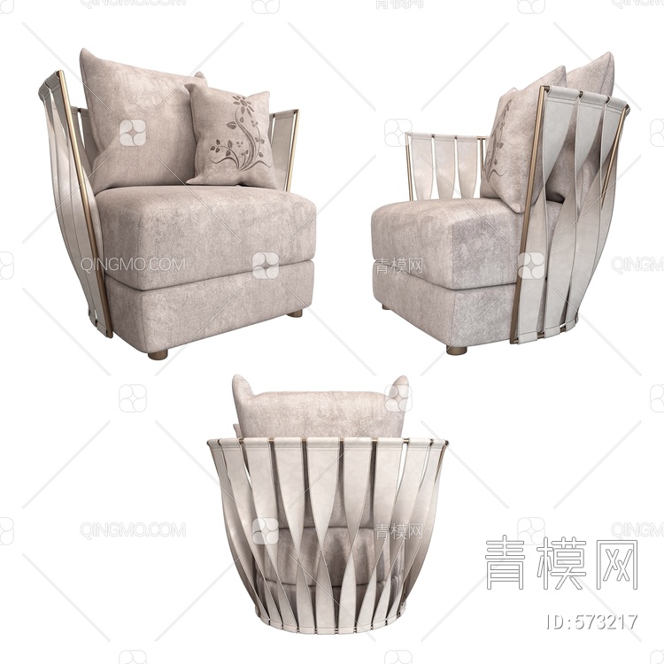 单人沙发 休闲沙发 休闲椅 摇椅3D模型下载【ID:573217】