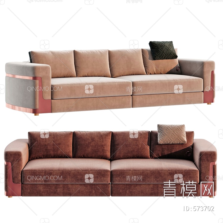 三人沙发3D模型下载【ID:573702】