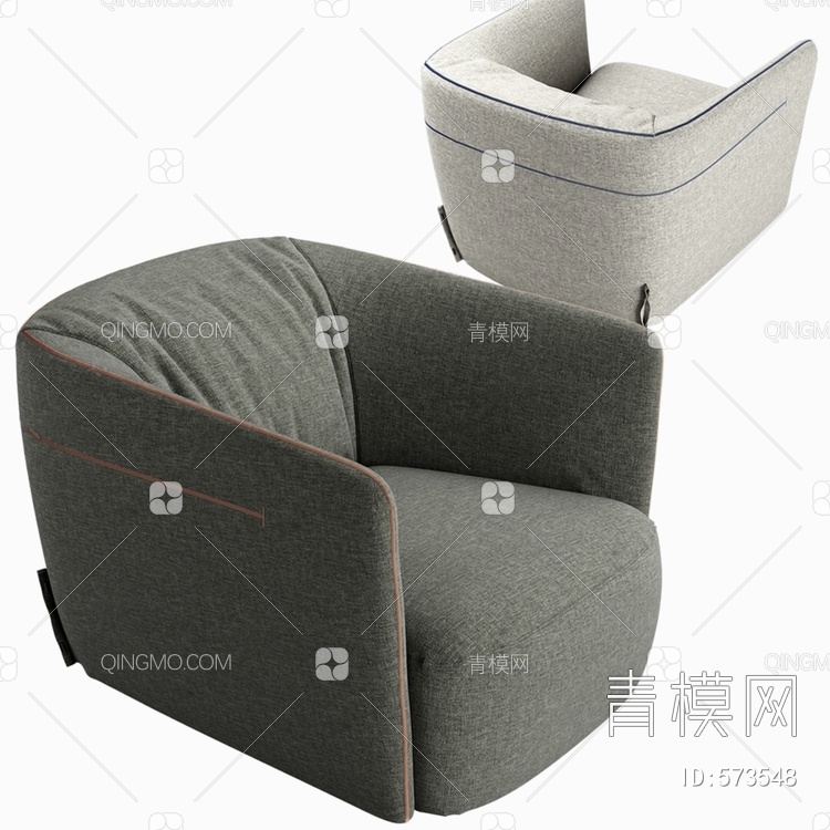 单人沙发3D模型下载【ID:573548】