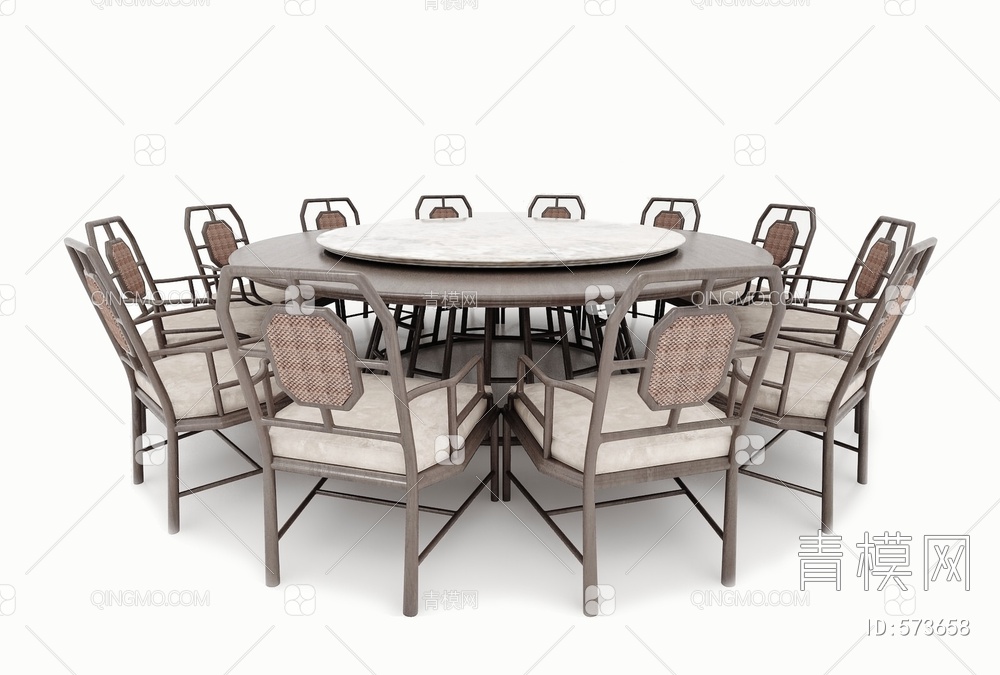 餐桌椅组合3D模型下载【ID:573658】