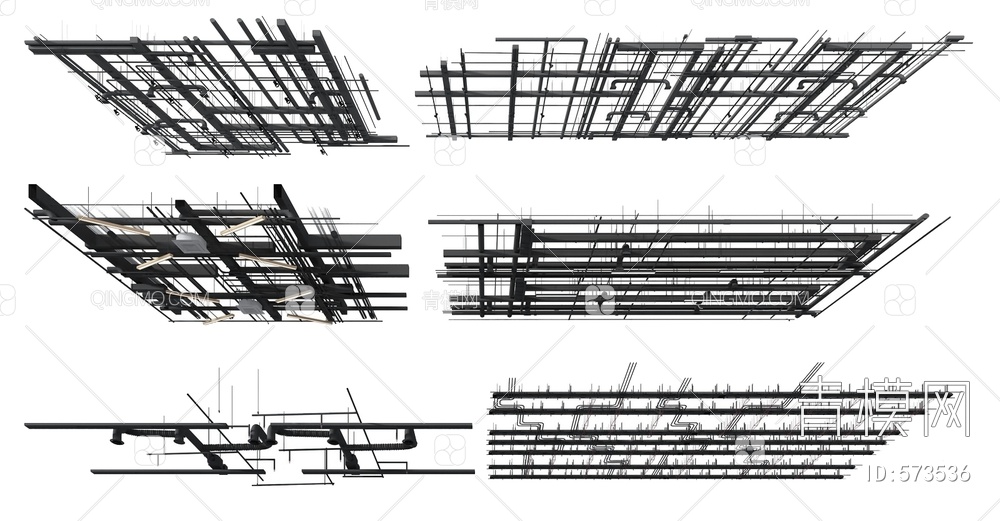 吊顶裸露管道空调3D模型下载【ID:573536】