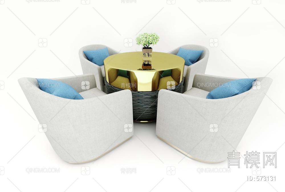 餐桌椅组合3D模型下载【ID:573131】