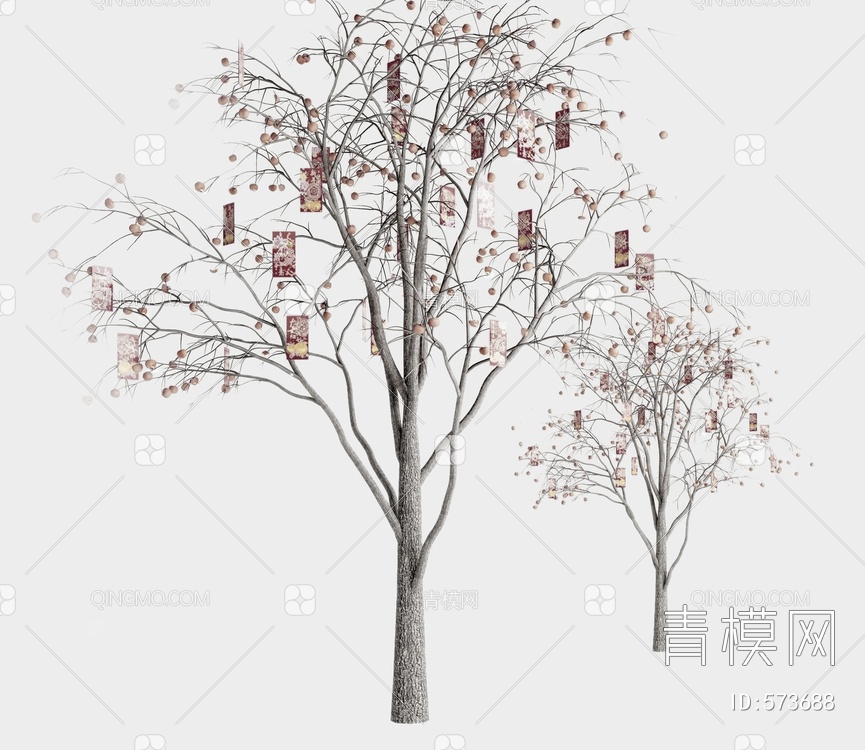 柿子装饰树3D模型下载【ID:573688】
