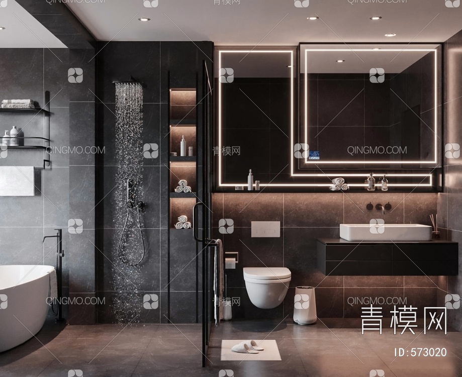 家居卫生间 浴室3D模型下载【ID:573020】