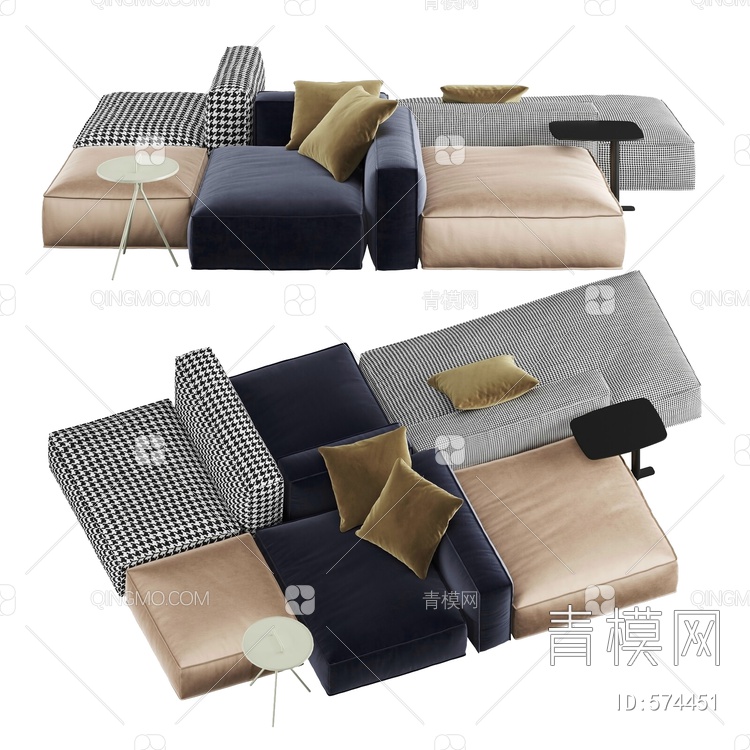 意大利Arflex多人沙发3D模型下载【ID:574451】