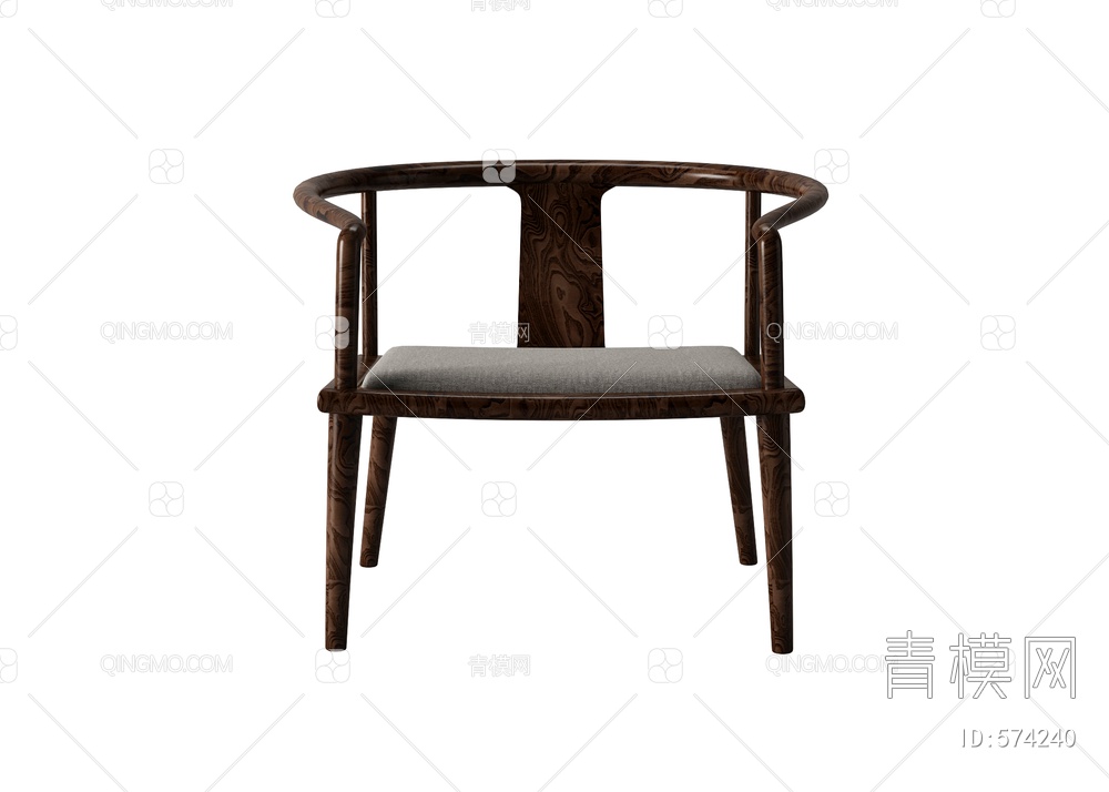 实木圈椅单椅3D模型下载【ID:574240】