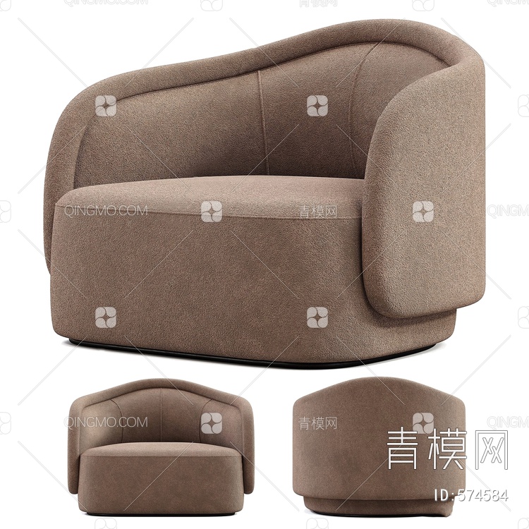单人沙发3D模型下载【ID:574584】