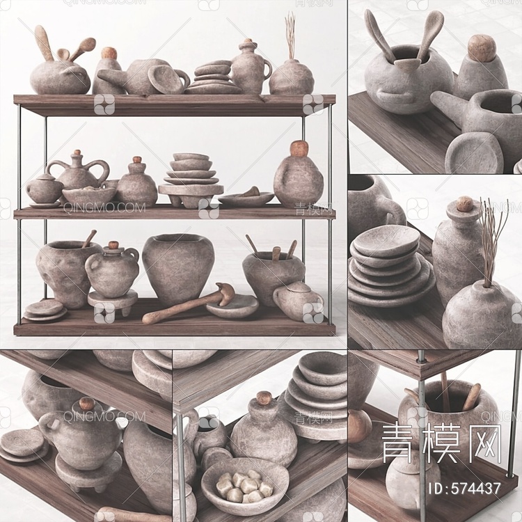 陶罐器皿3D模型下载【ID:574437】