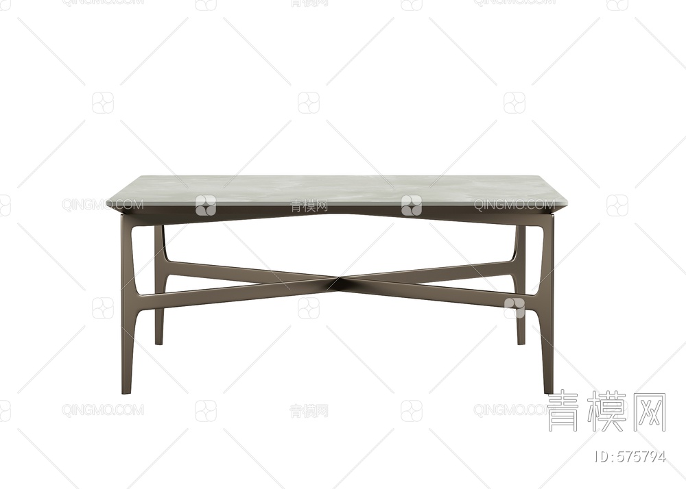 实木长方形餐桌3D模型下载【ID:575794】
