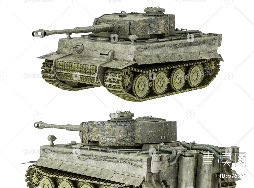 虎式坦克3D模型下载【ID:576372】